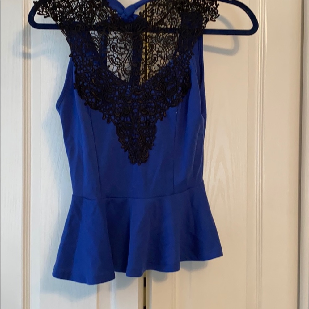 Royal blue peplum top